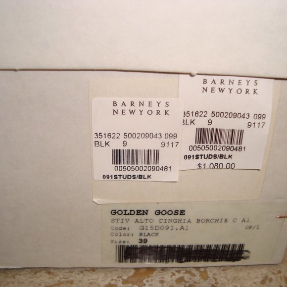 Golden Goose Black Leather And Silver Studded Flat Boots 9 - Picture 2 of 8